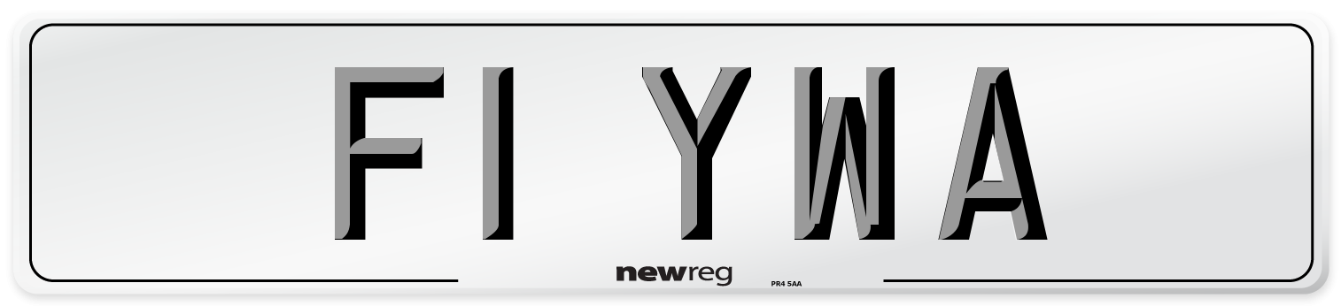 F1 YWA Number Plate from New Reg